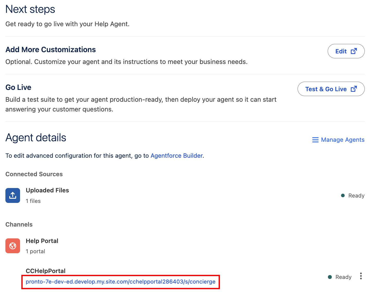 new Help Portal URL highlighted.