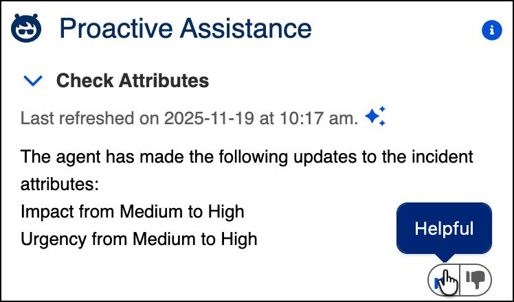 Check Attributes action escalates Impact and Urgency levels to High.
