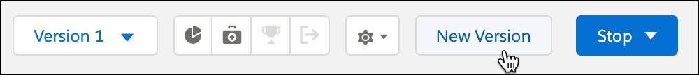 New Version button selected for a running journey.