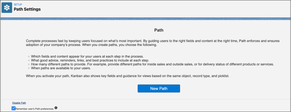 [New Path (新しいパス)] ボタンが表示されたスクリーンキャプチャ