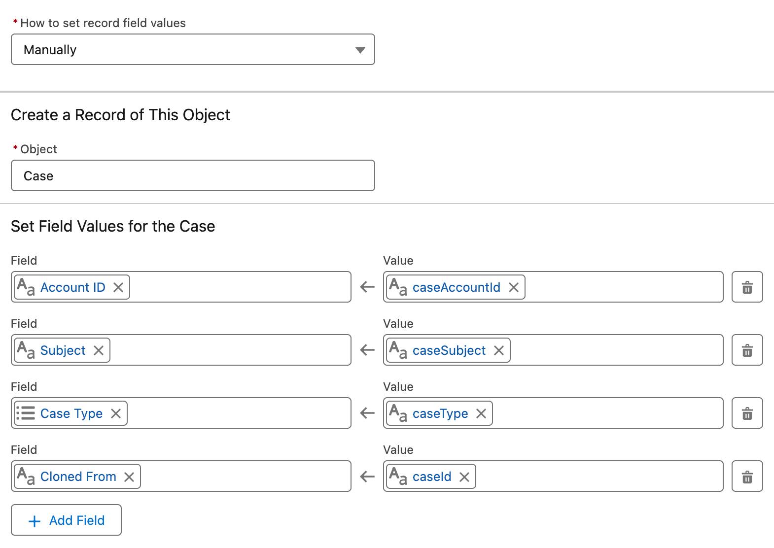 The New Create Record window corresponding to the preceding instructions.