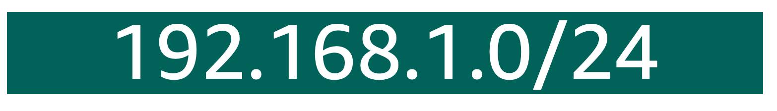 A CIDR notation that shows: 192.168.1.0/24