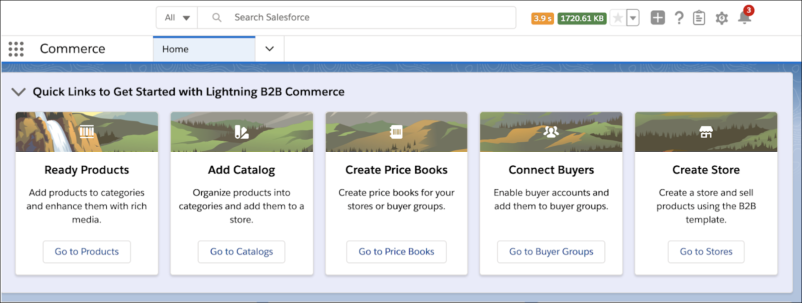 Commerce アプリケーションの UI