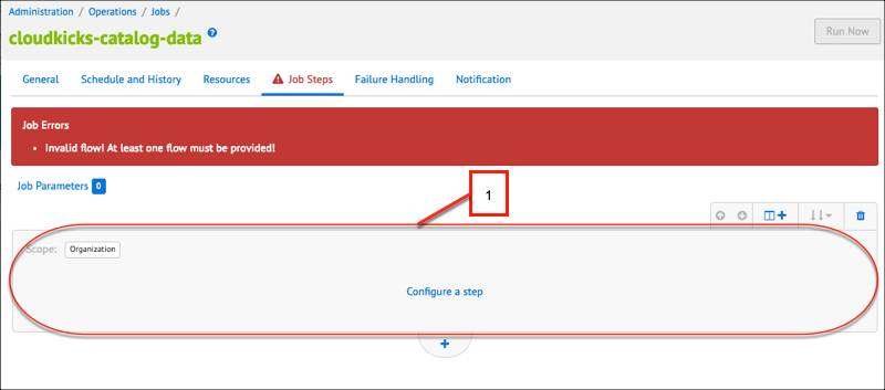 Job Steps tab with one workflow