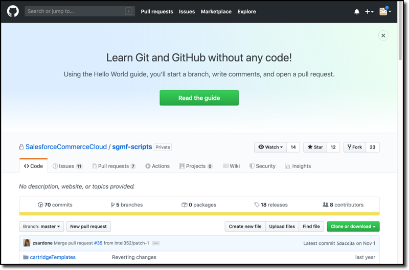 Access sgmf-scripts on GitHub to create SFRA overlay cartridges.
