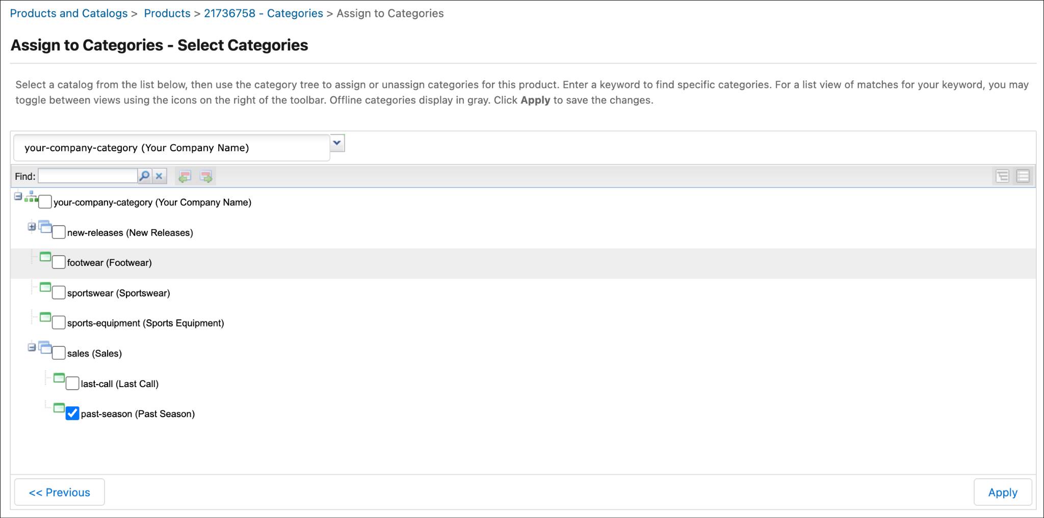Assign a variation base product to a category in Business Manager.
