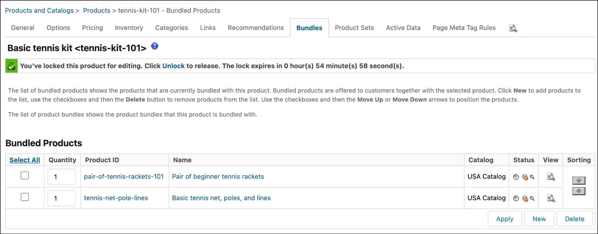 Create a bundled product in Business Manager.