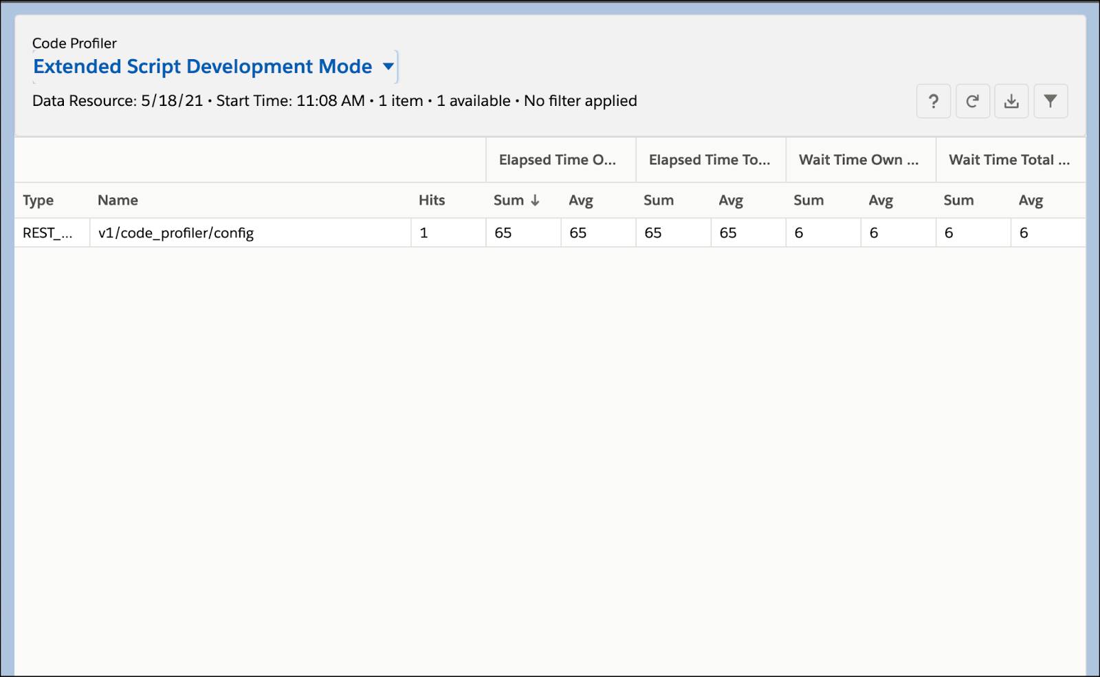 Code Profiler Extended Script Development mode