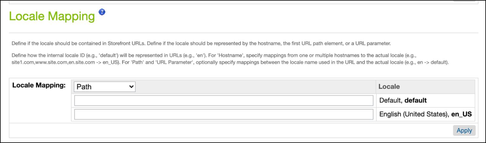 Business Manager, SEO URL Settings, locale mapping
