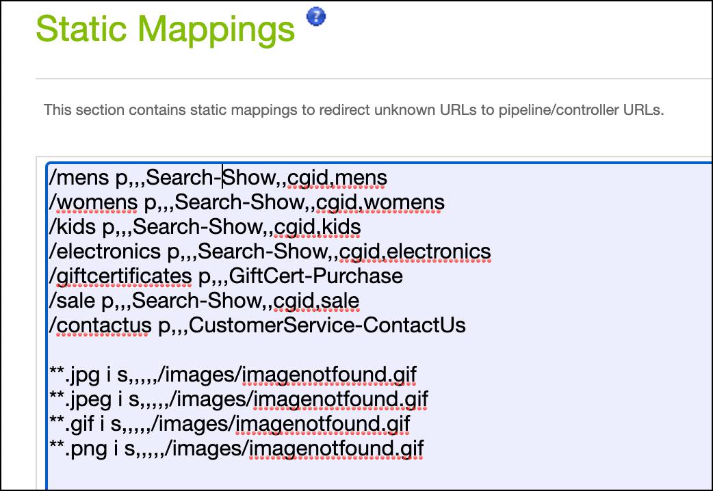 Business Manager, SEO static mappings