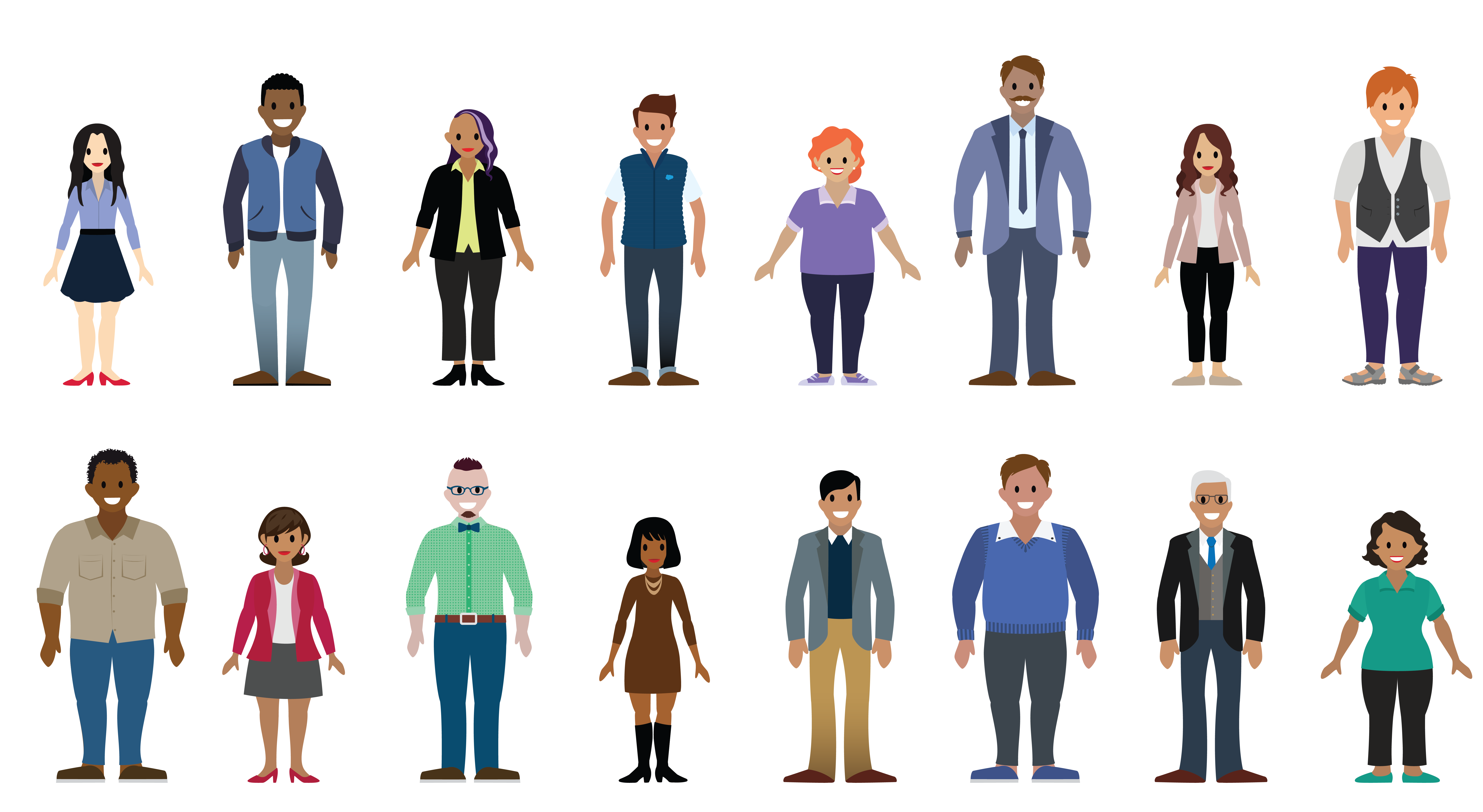 People dressed in business or business-casual attire
