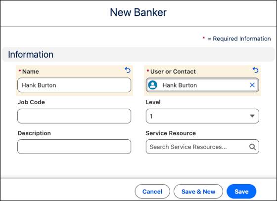 The New Banker window.