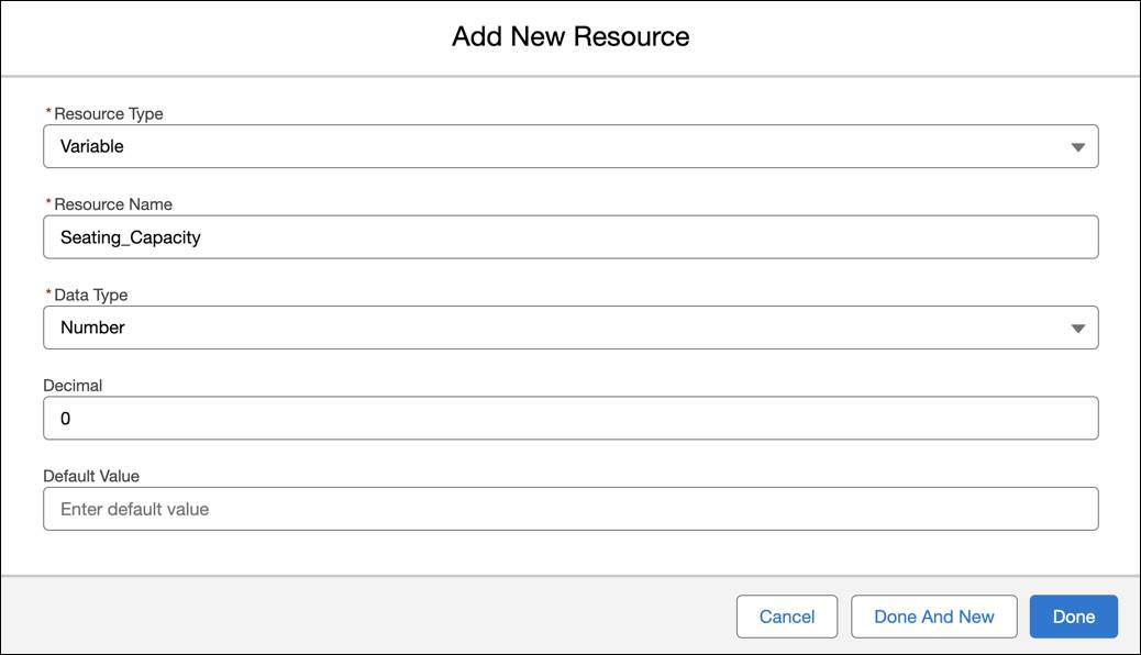 項目に値が入力されている [Add New Resource (新規リソースを追加)] ウィンドウのスクリーンショット
