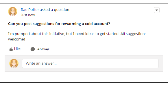 A published question with details