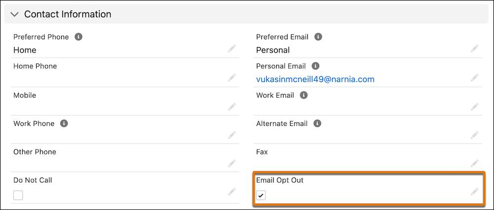 The Email Opt Out field