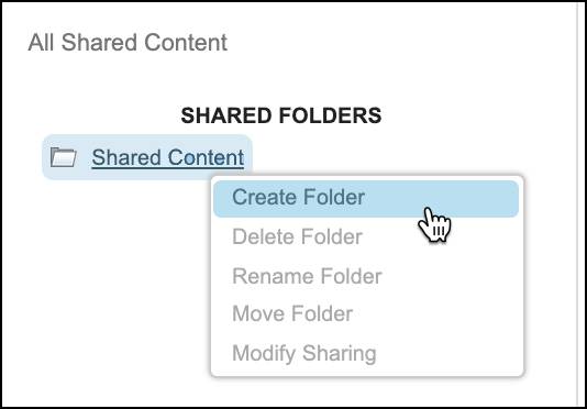 Création d’un dossier dans Content Builder