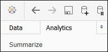 Panel Analytics (Análisis) en la barra de herramientas