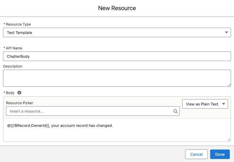 The New Resource window, corresponding to steps 3–8.