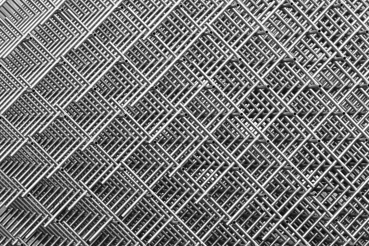a series of square pipes stacked on top of one another