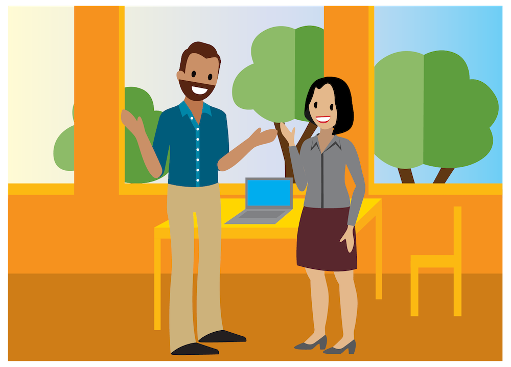 A broker discusses different plan options with his client.