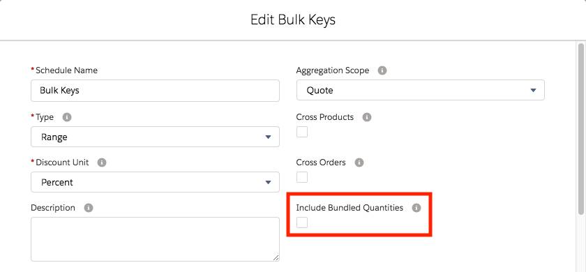 Discount Schedule record