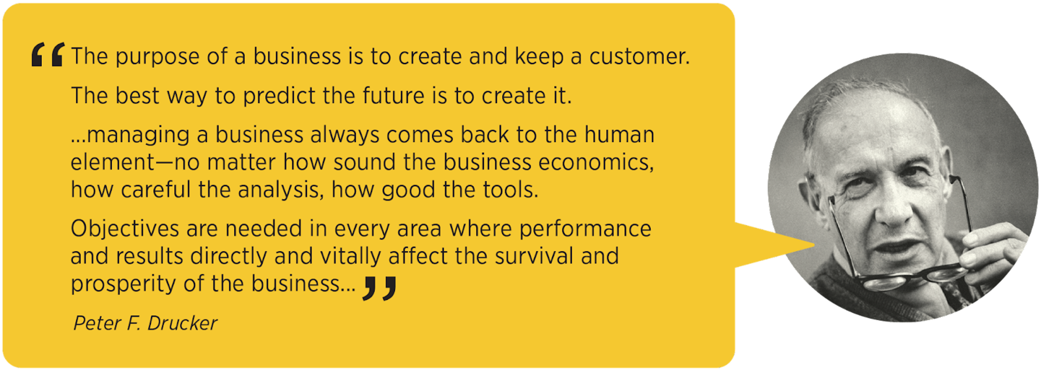 The purpose of a business is to create and keep a customer. Peter F. Drucker