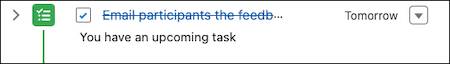 The checkbox to mark that a task has been completed