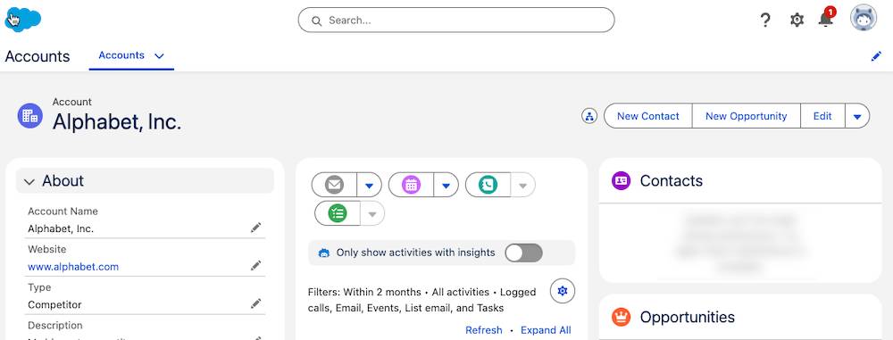 An example Account screen displaying the new UI icons, buttons, fonts, and interactivity.