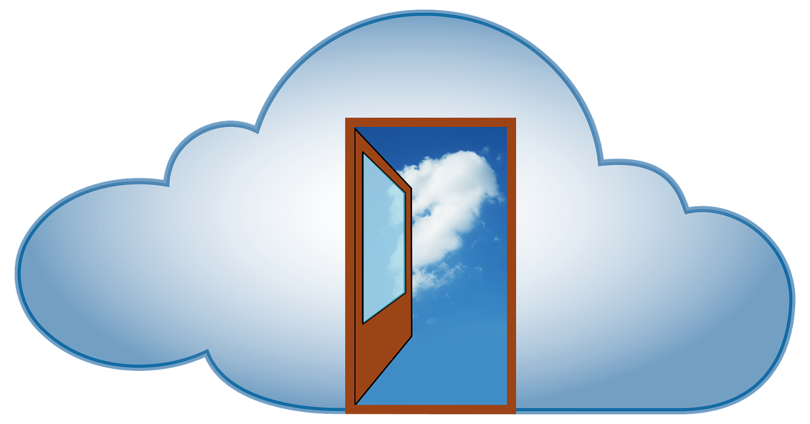 Open door in a cloud