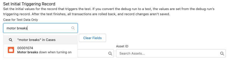 The Set Initial Triggering Record tab corresponding to step 4c.