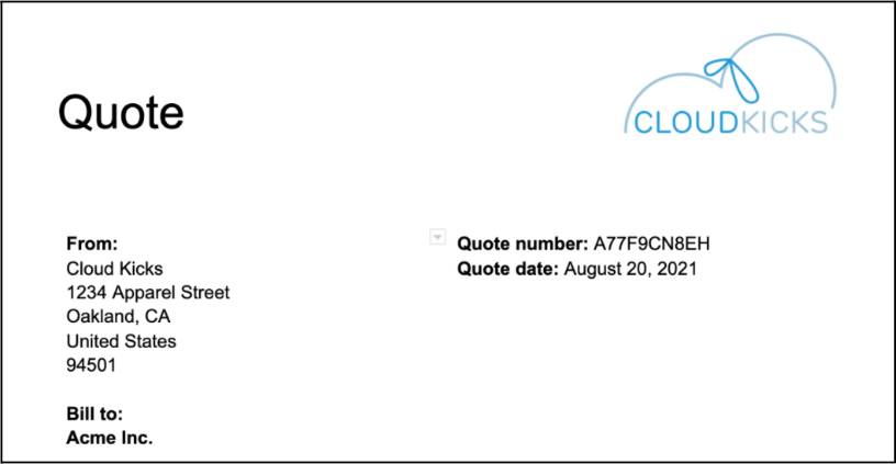 Final output document using a variable token.