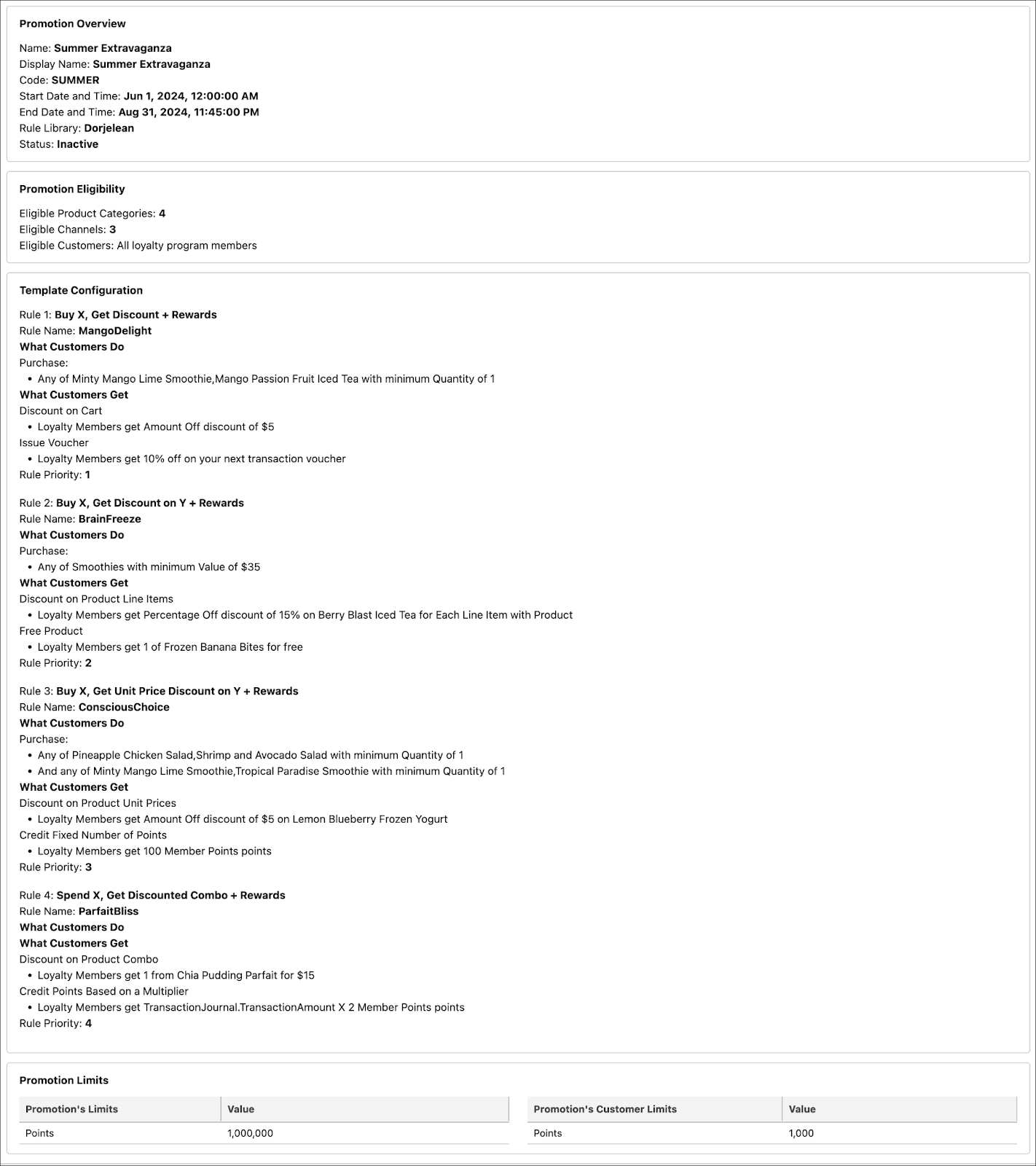 プロモーションの詳細を確認してプロモーションを有効化する最後のウィザードステップ。