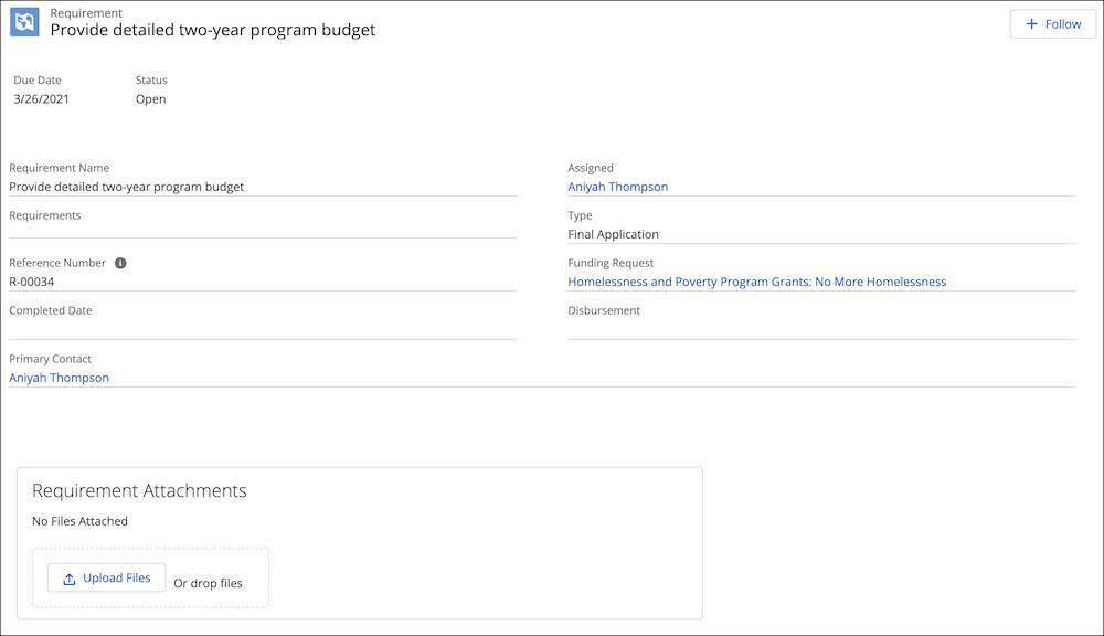 The Requirement page