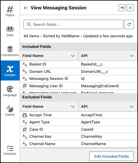 Include messaging session fields to agent conversations.