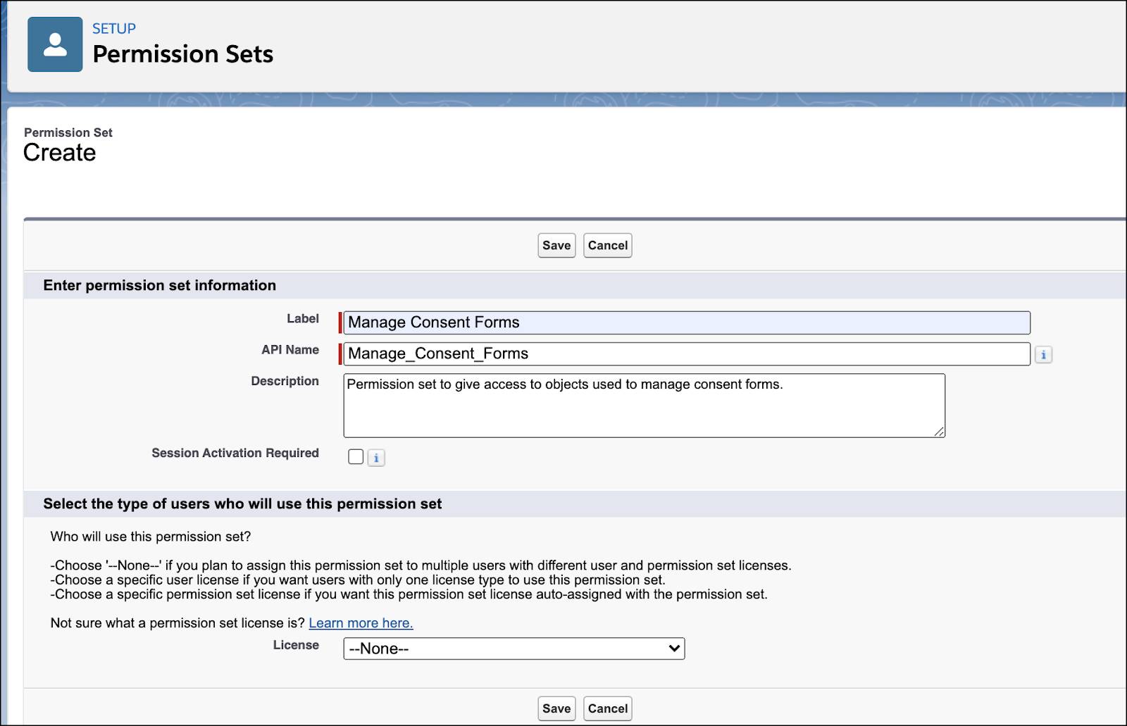 Permission set corresponding to the preceding steps.