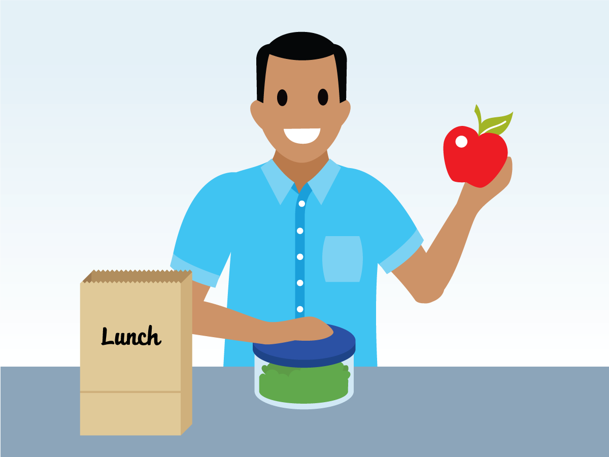 A person packing food into airtight containers.