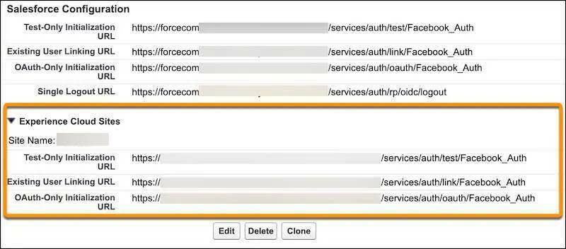 Captura de pantalla de URL de SSO en la página Configuración de proveedor de autenticación