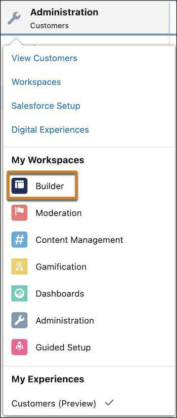 Ir a Experience Builder desde Espacios de trabajo de Experience