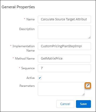 The General Properties pane for new pricing plan step.