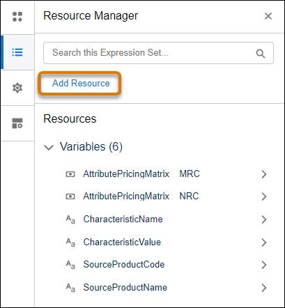 The Add Resource link in the Resource Manager tab.