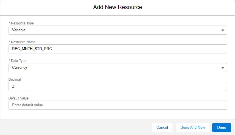 The Add New Resource window.