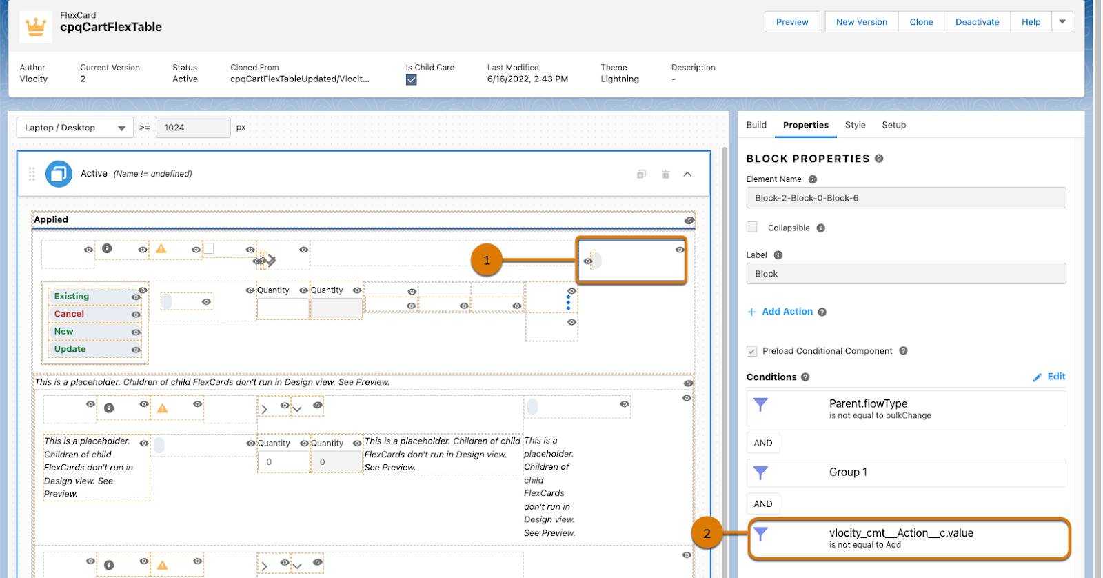 The cpqCartFlexTable page corresponding to the preceding instructions.