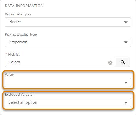 The Data Information section for the Color attribute.