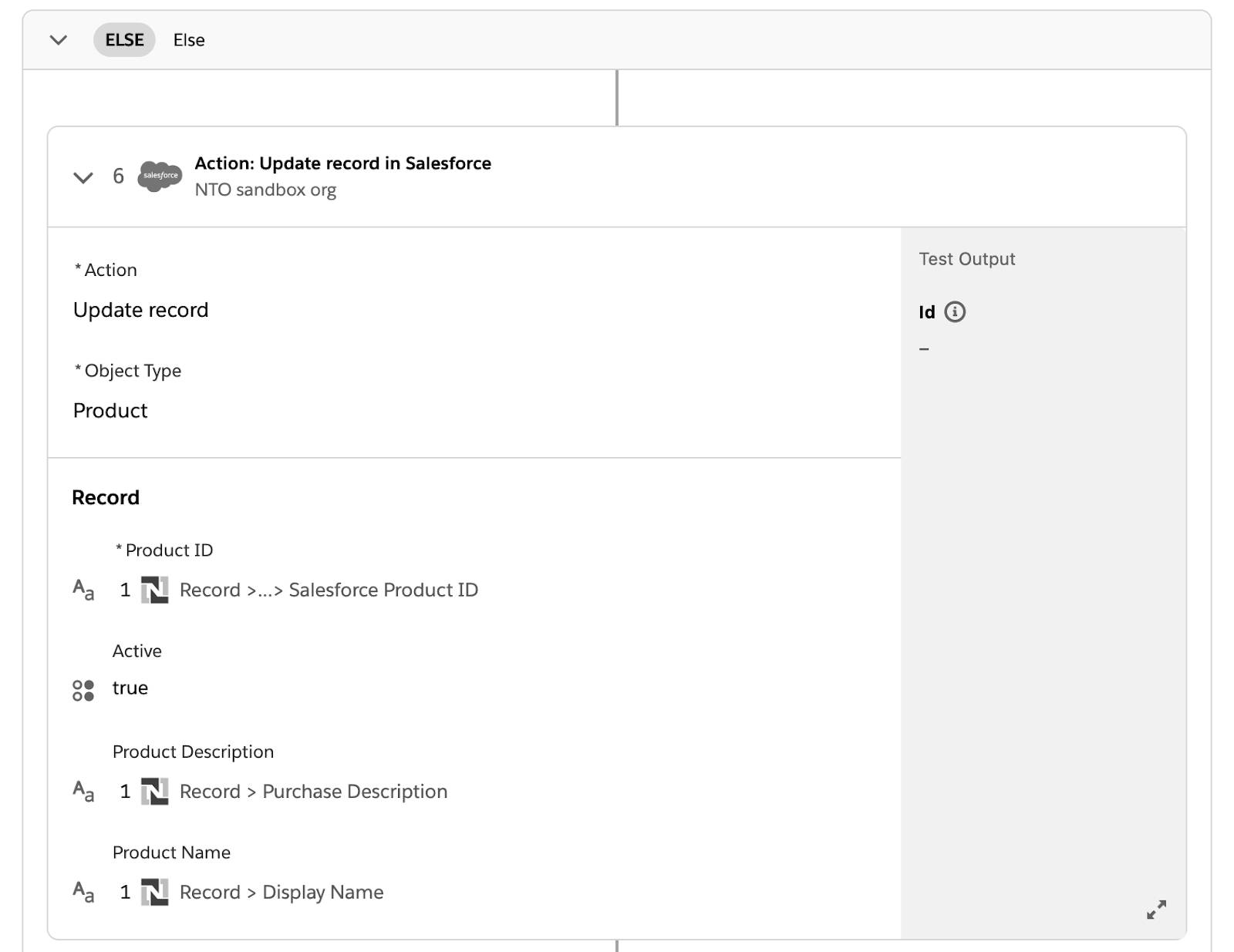 Else ブランチが示され、Else ブランチのステップ 6 に緑のチェックマークが表示されていないテスト済みフロー。