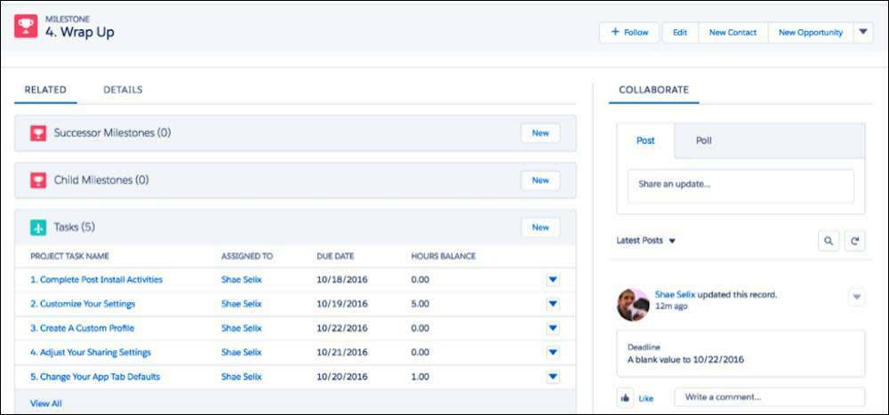 An installable app screen with a prospect’s data