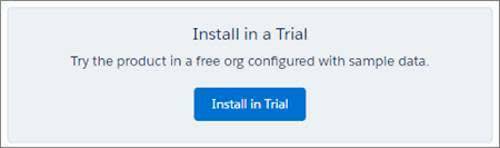 [Install in a Trial (トライアルにインストール)] ボタン
