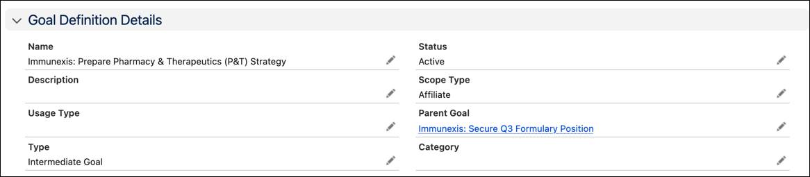 Intermediate Goal Definition with parent goal specified.