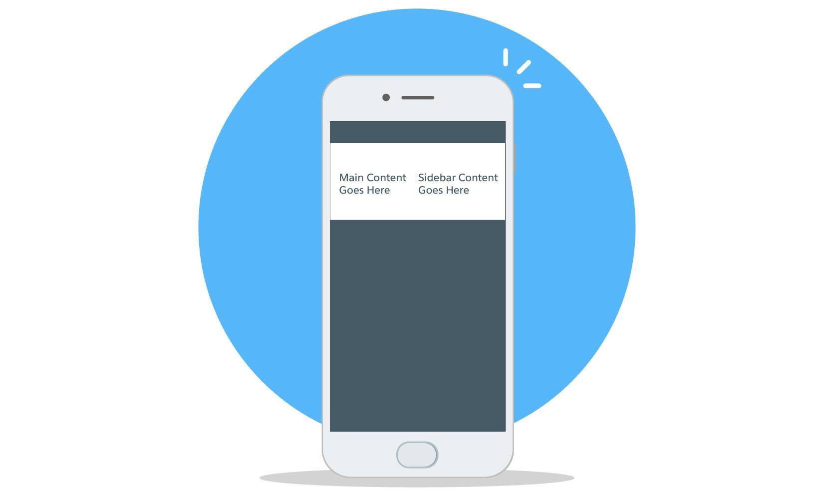 Mobile device showing two columns of content, side by side.