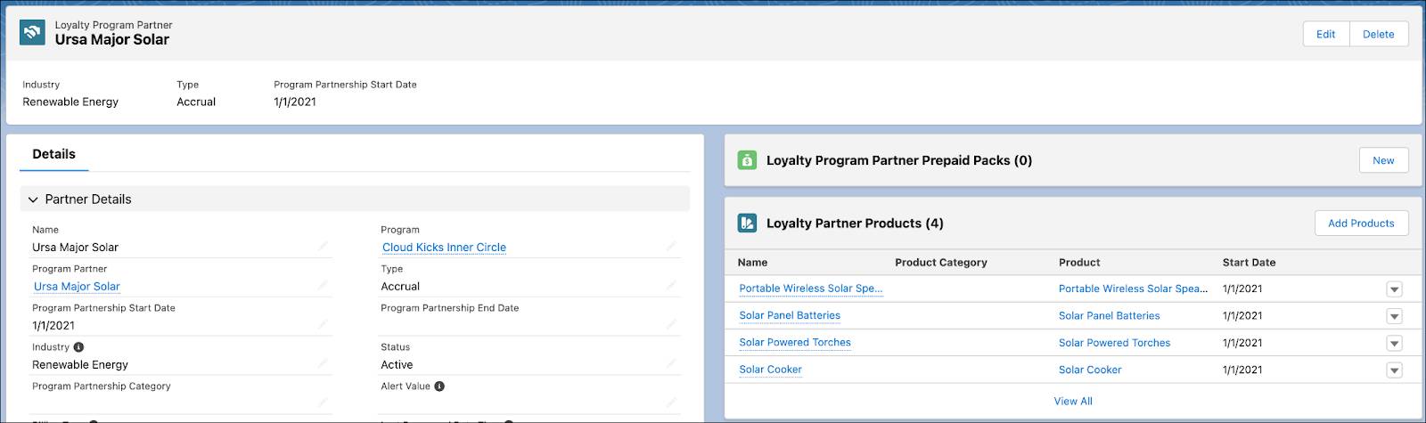 A partner and a partner product associated with a loyalty program.