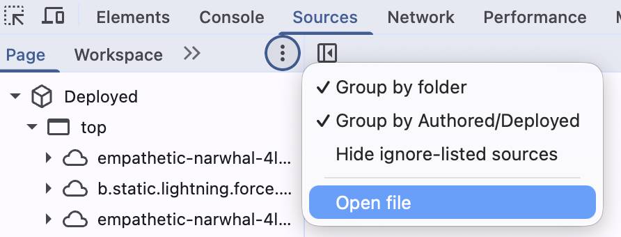 More options expanded showing Open file highlighted.